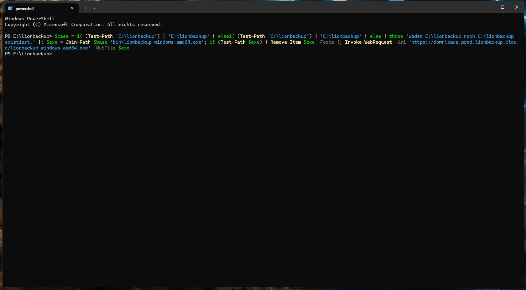 PowerShell: Download des Clients