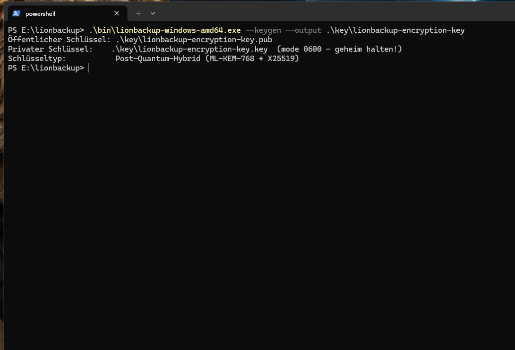 PowerShell: Schluesselgenerierung